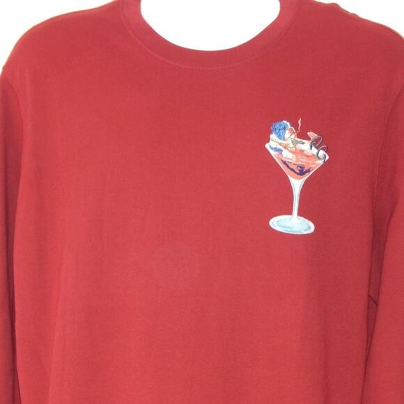 GRAHAM TINI by Robert Graham Long Sleeve Knit Top Sweater in Burgundy Men's XL - Picture 3 of 8